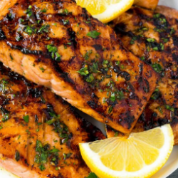 Grilled Salmon with Garlic and Herbs